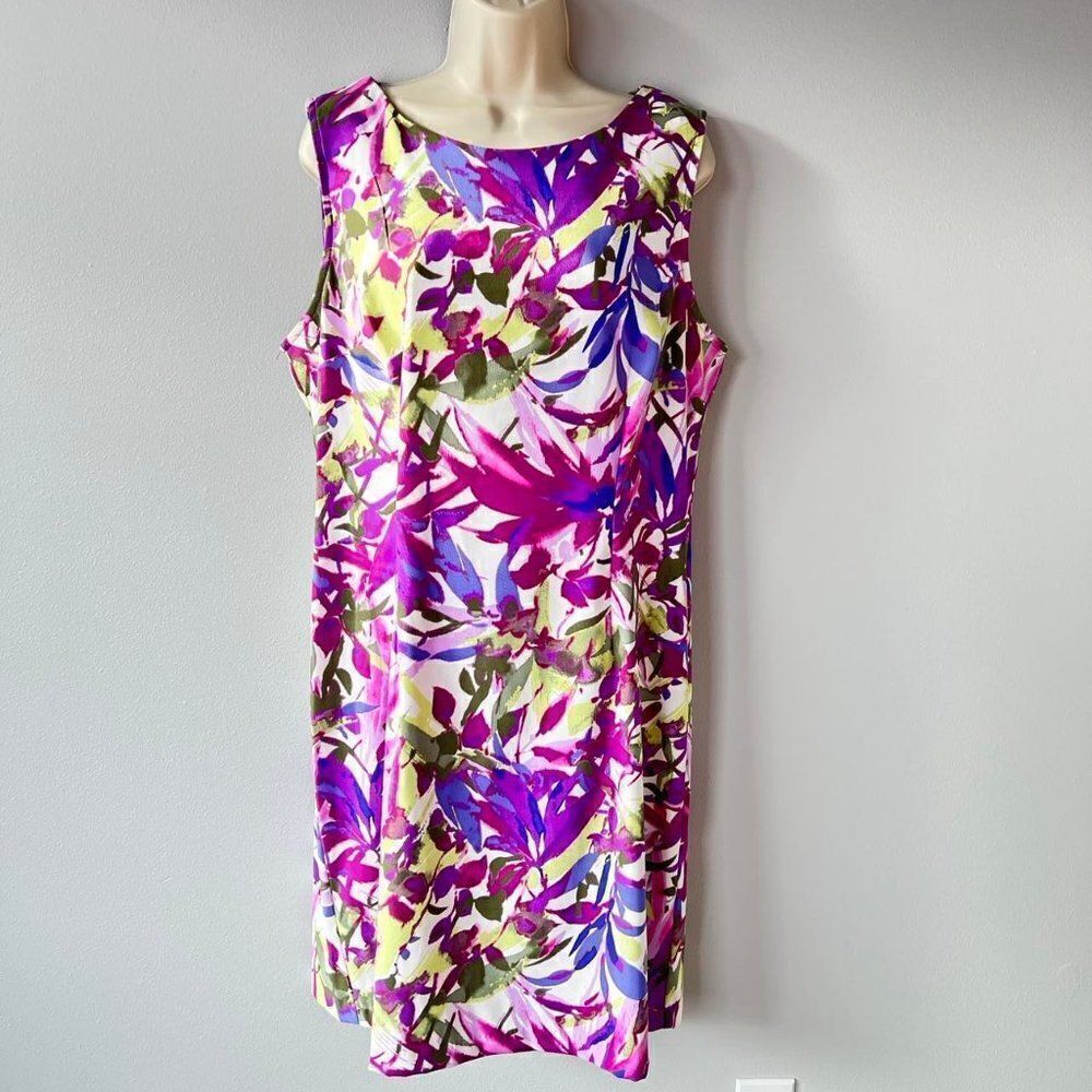 Connected Vibrant Floral Sleeveless Dress Size 16